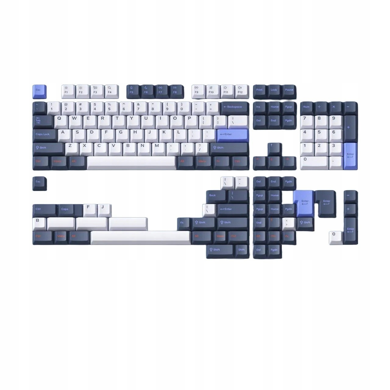 NuPhy Berry Trackday Pbt Dye-sub Nízkoprofilové nástavce s nízkým profilem Keycaps
