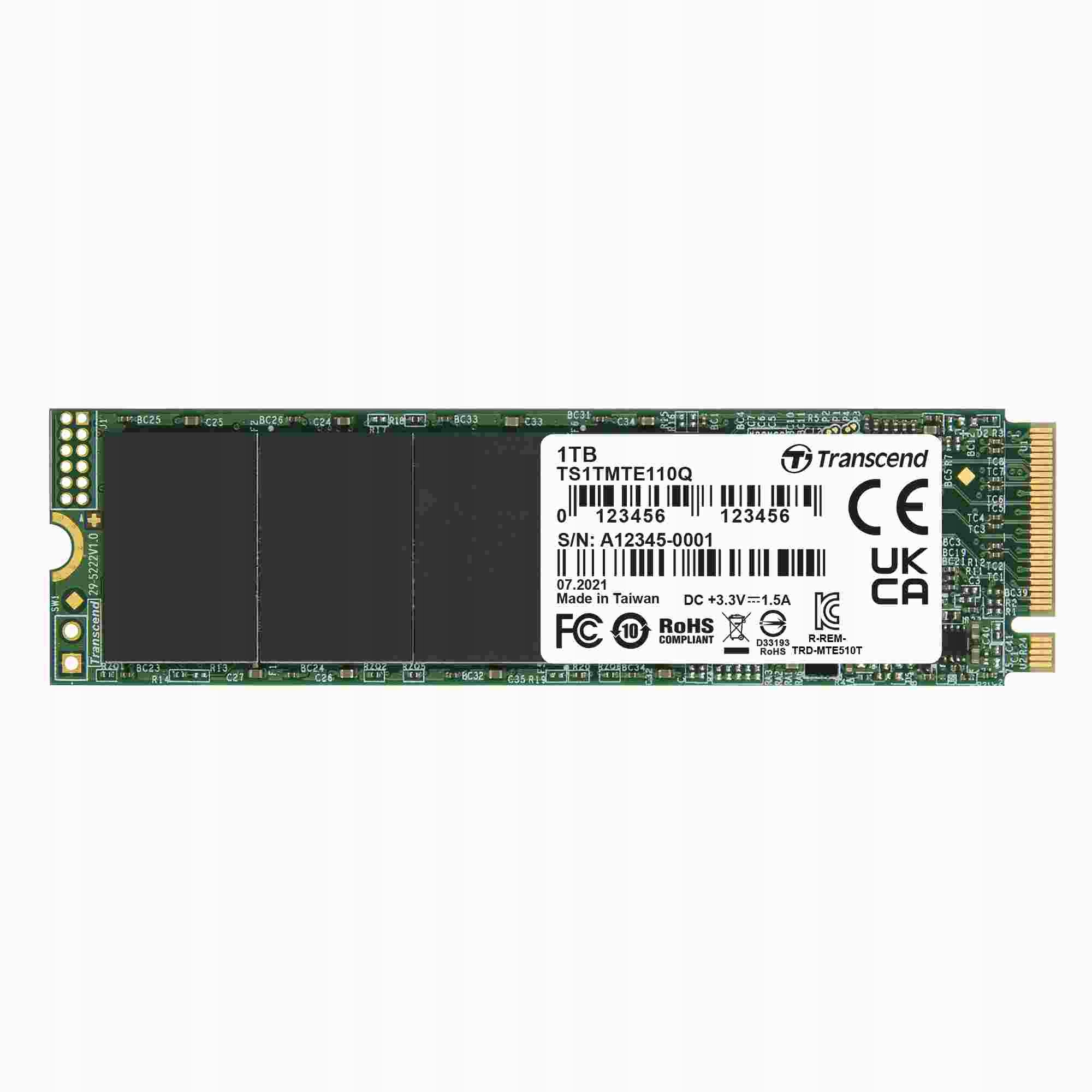 Transcend Ssd 110Q 1TB, M.2 2280, PCIe Gen3x4, NVMe, M-Key, Qlc, …