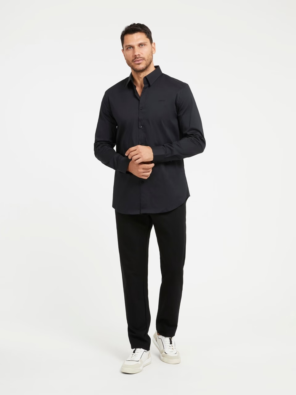 GUESS CZARNA MĘSKA KOSZULA ELEGANCKA KLASYCZNA XXL Rozmiar kołnierzyka 46