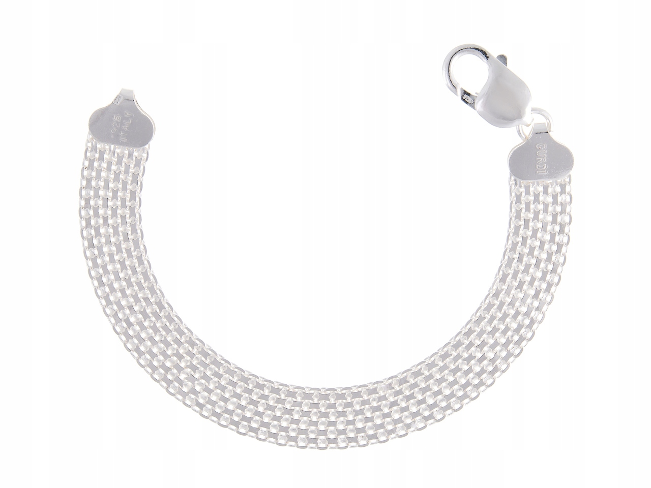 Stříbrný Náramek Bismarck 7 Řad 20 CM Italy 10,7 MM Dárek