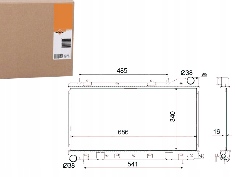 NRF 53595 Радіатор, система охолодження двигуна