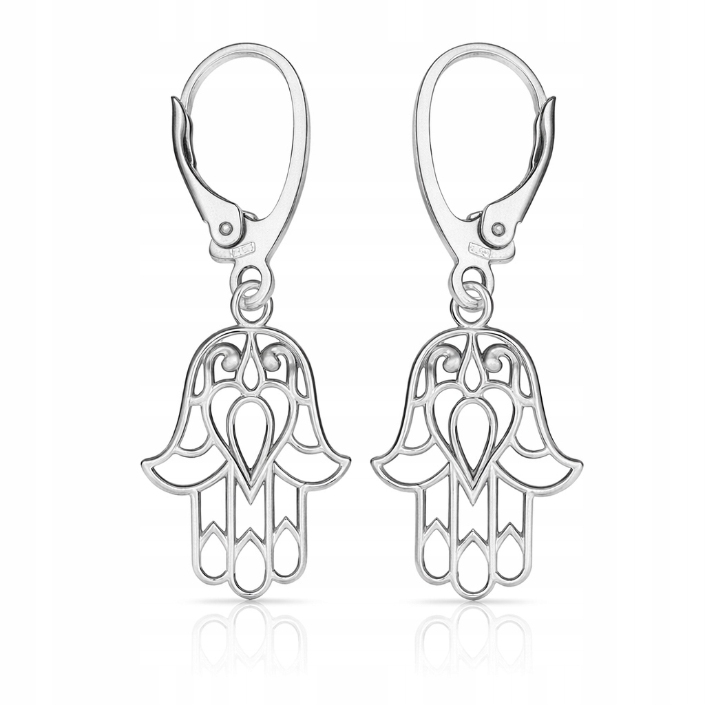 Ruka Fatimy Hamsa Stříbrné náušnice zavírací náušnicové háčky Stříbro 925