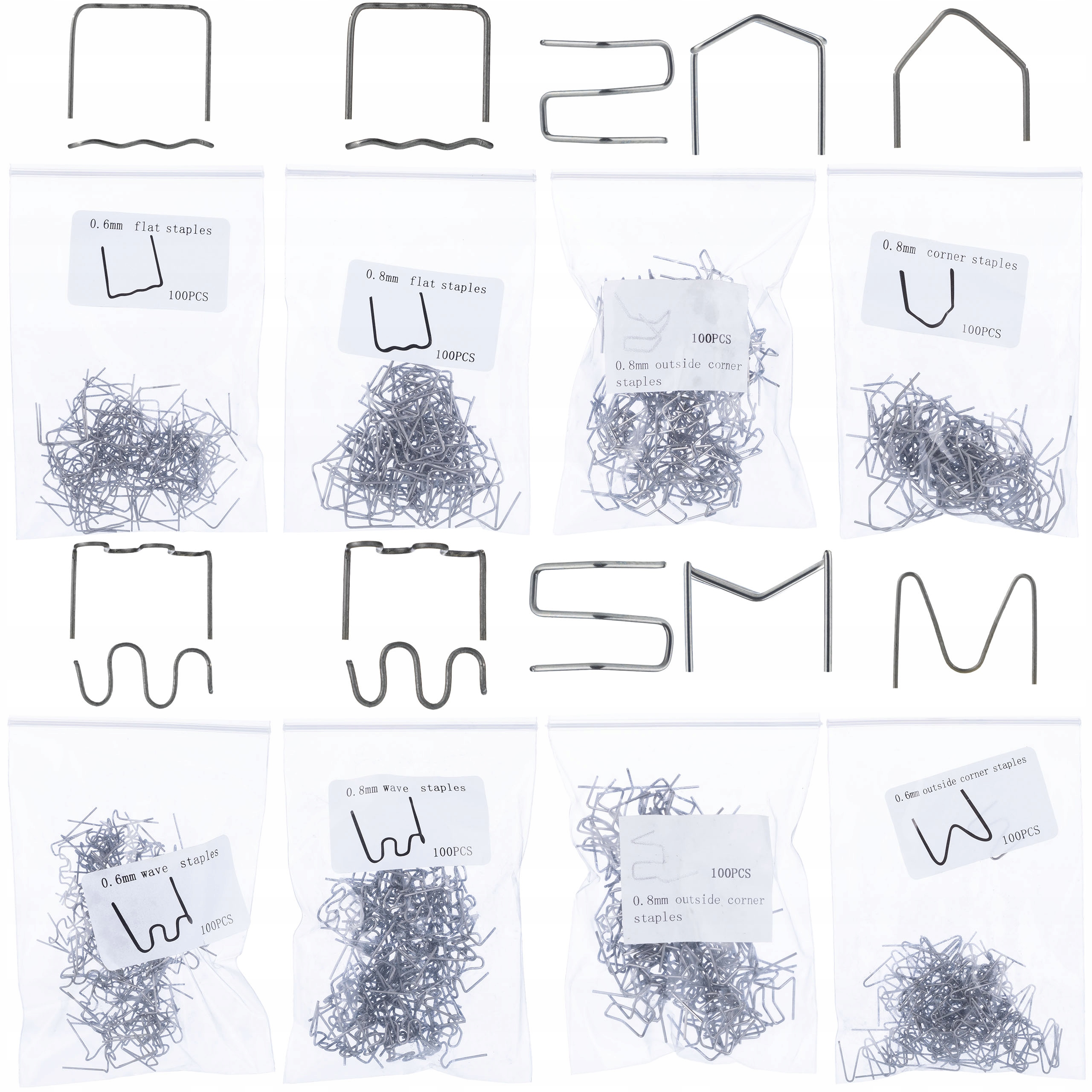 ZSZYWKI ZGRZEWARKA DO PLASTIKU 8 RODZAJÓW 800 SZT