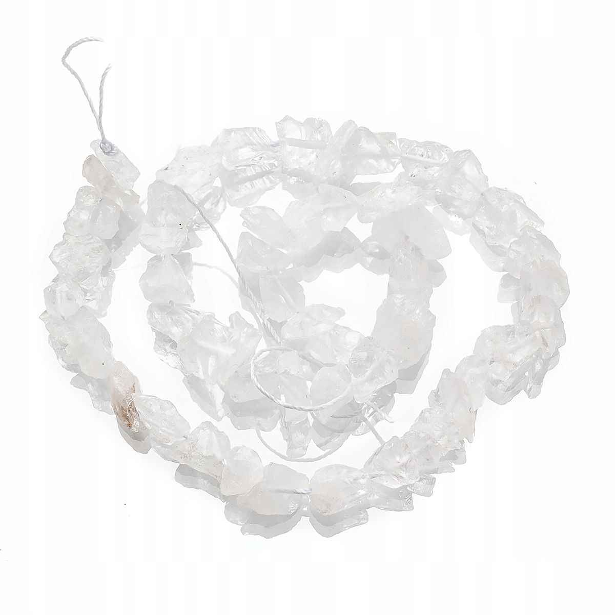 Korálky Přírodní Nebroušený Křemen, Briliant, 6~10mm, 45ks/38 Cm/nit