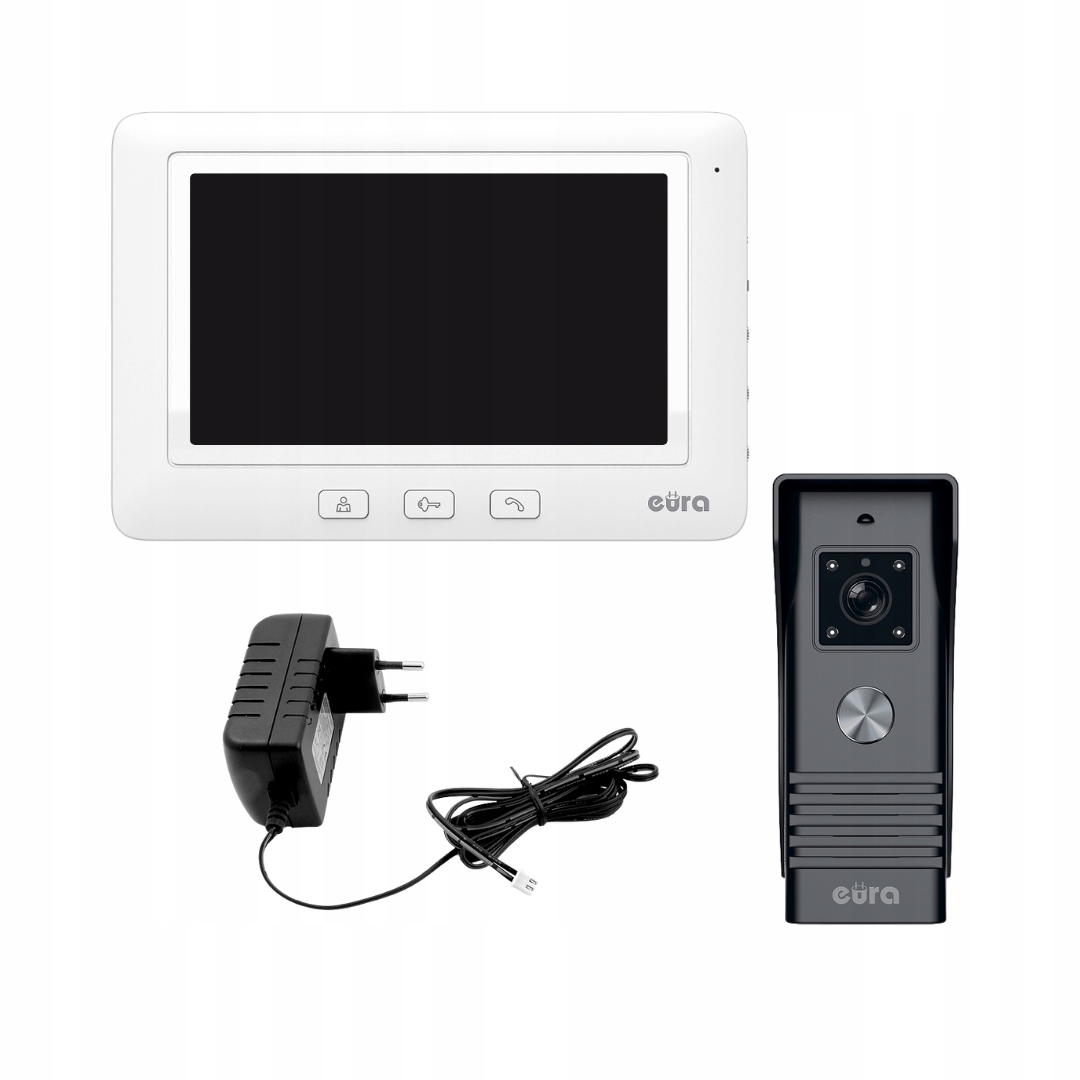 Wideodomofon Eura VDP-45A3 Alpha Biały, Monitor 7"