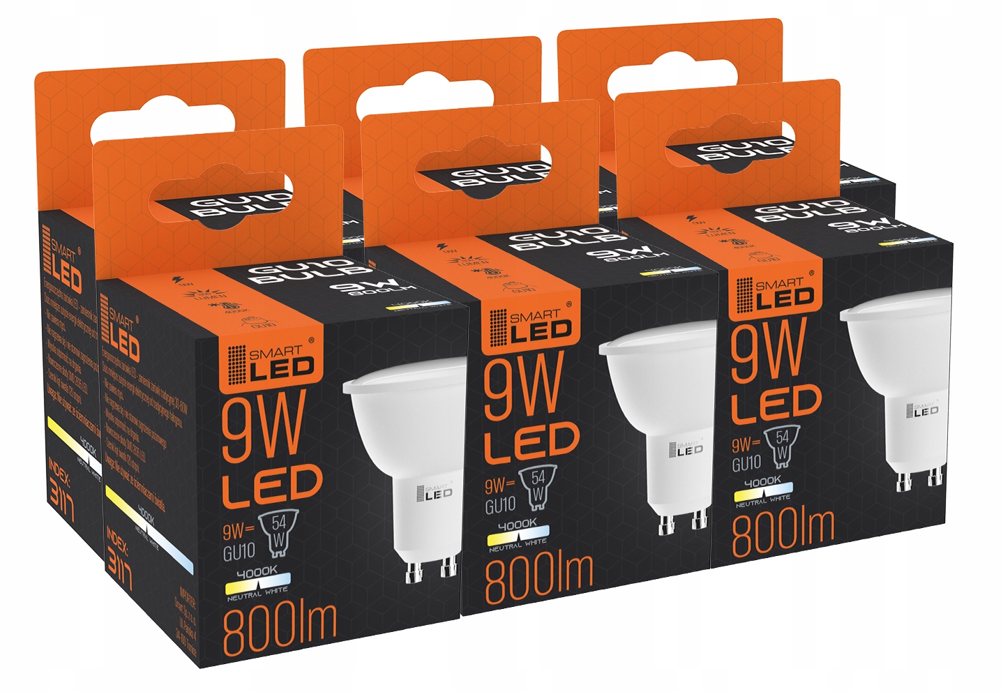 

Żarówka Led GU10 9W Neutralna Biała 4500K