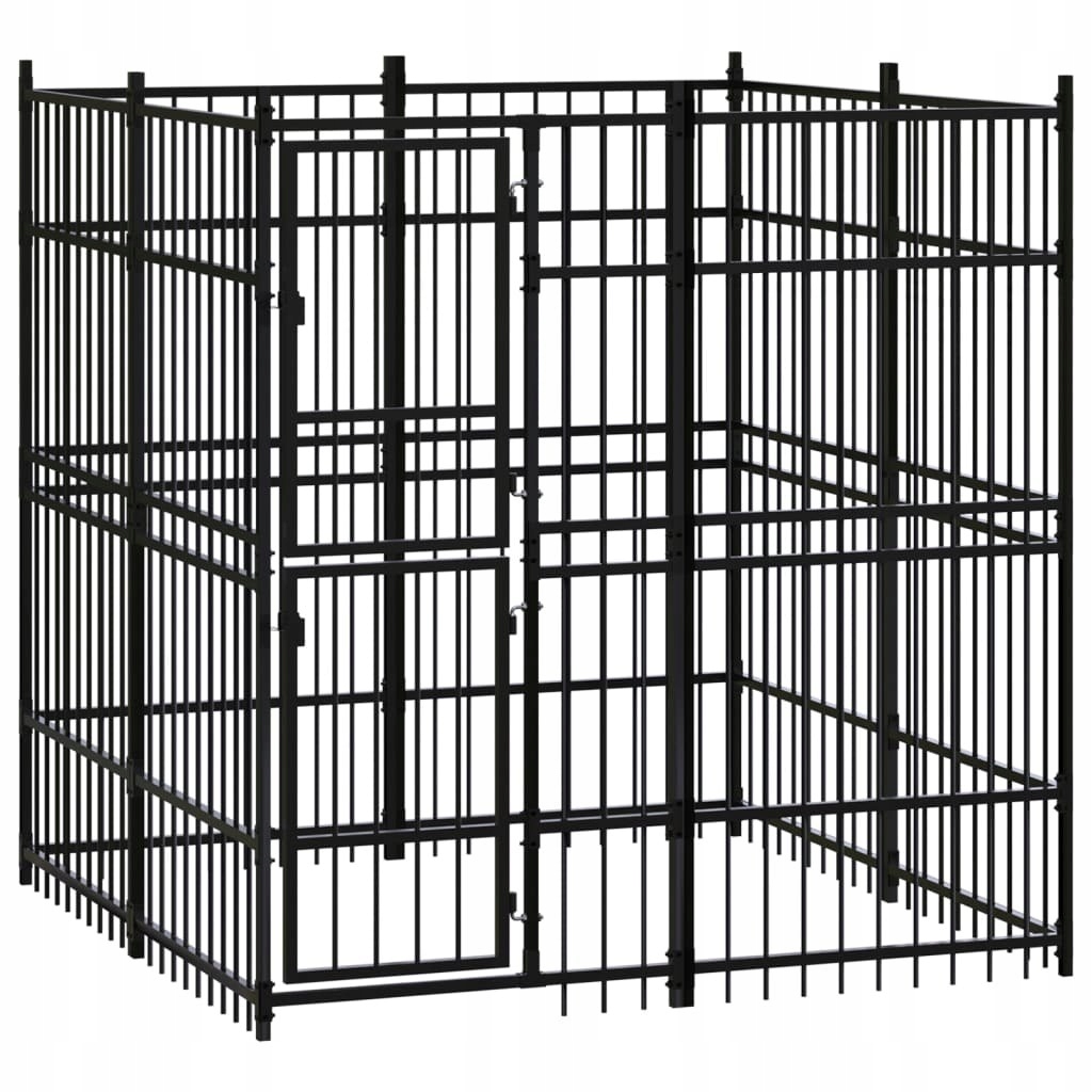 Levně VidaXL Venkovní ohrádka pro psa, ocelová, 3,69 m²