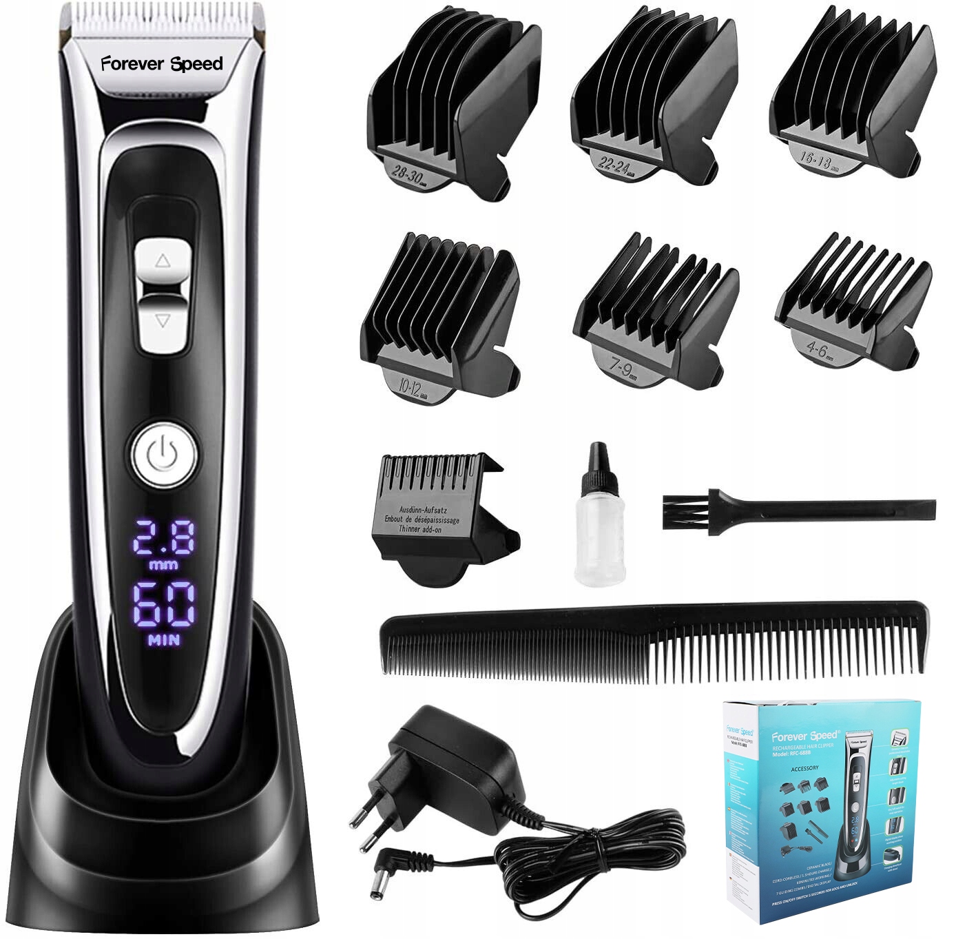 Profesionální Bezdrátový Zastřihovač Keramiky A Titanu LCD