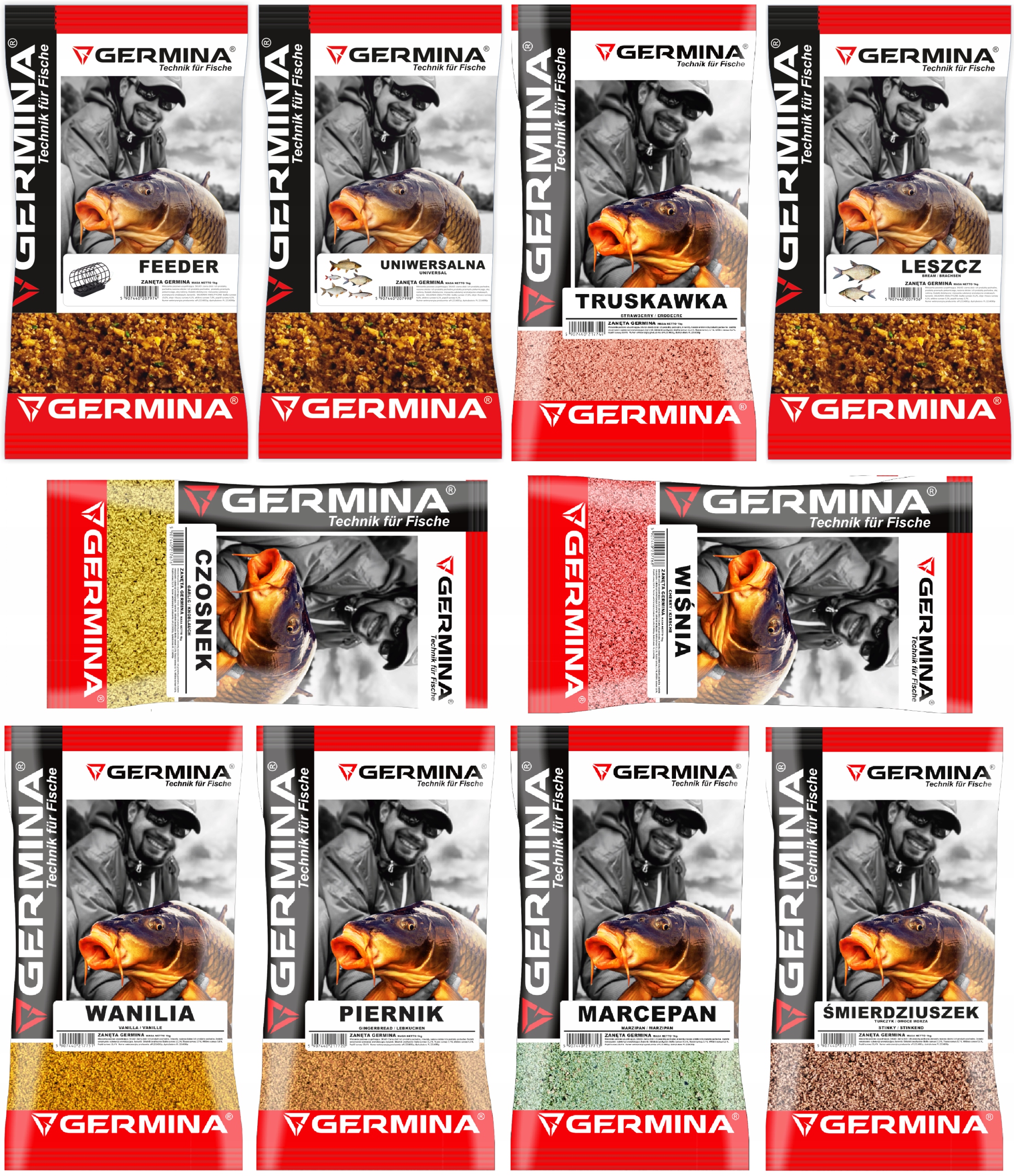 Zanęta na ryby wędkarska GERMINA MIX SMAKÓW 10X 1kg