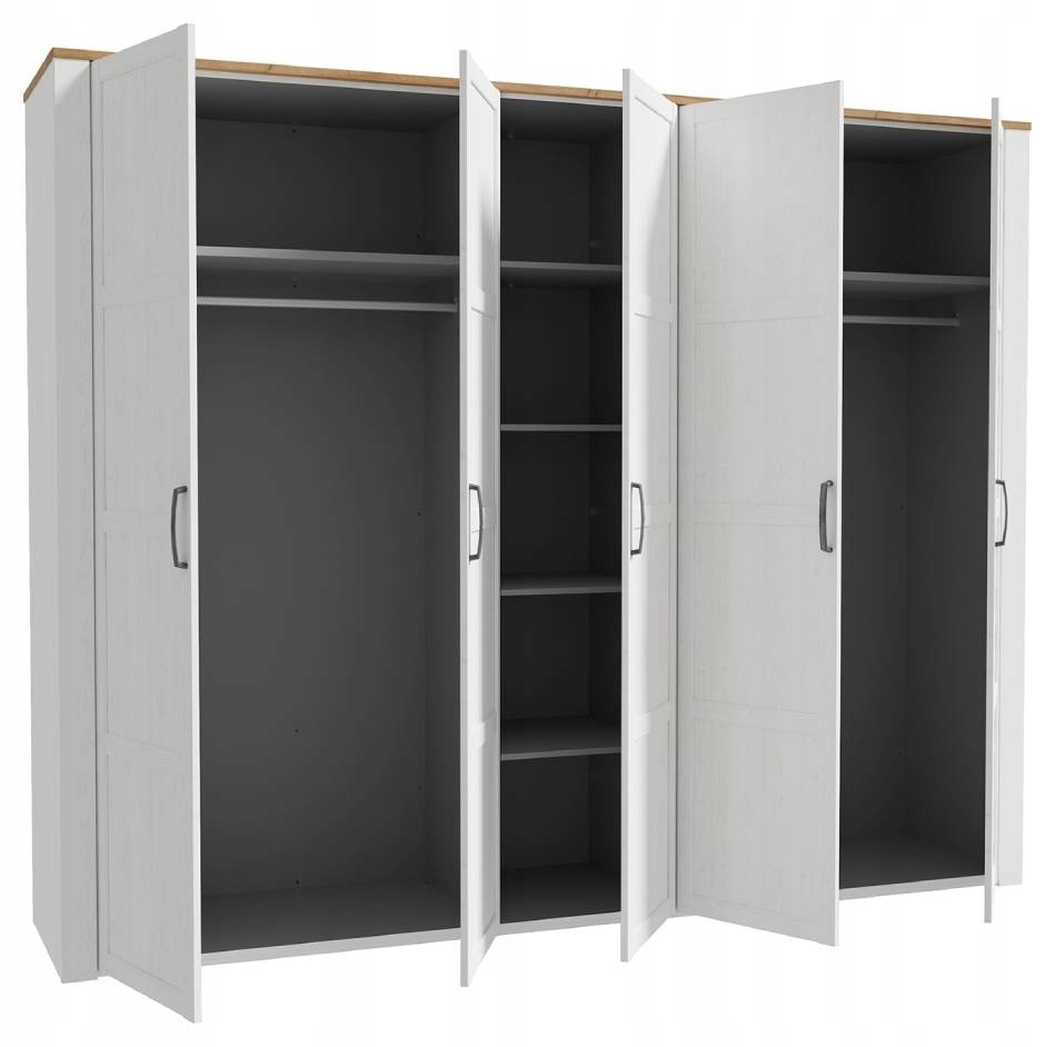 Pojemna szafa ubraniowa CHISBURY BHLS951 Biały, FORTE Kolekcja CHISBURY