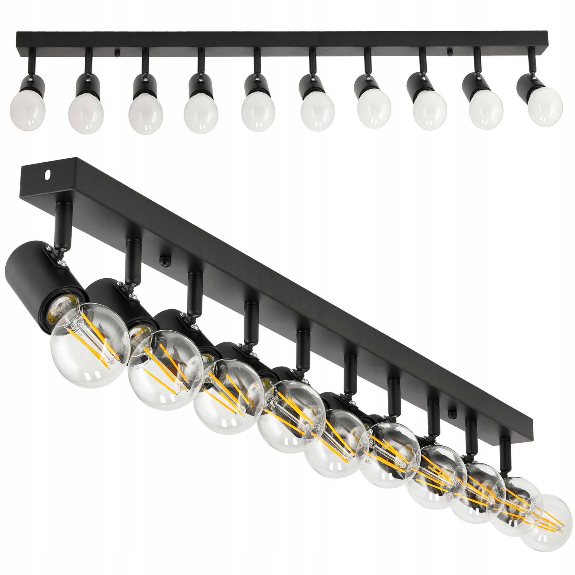 stropní svítidlo Led Regulovatelná kolejnice 10xE27 Loft