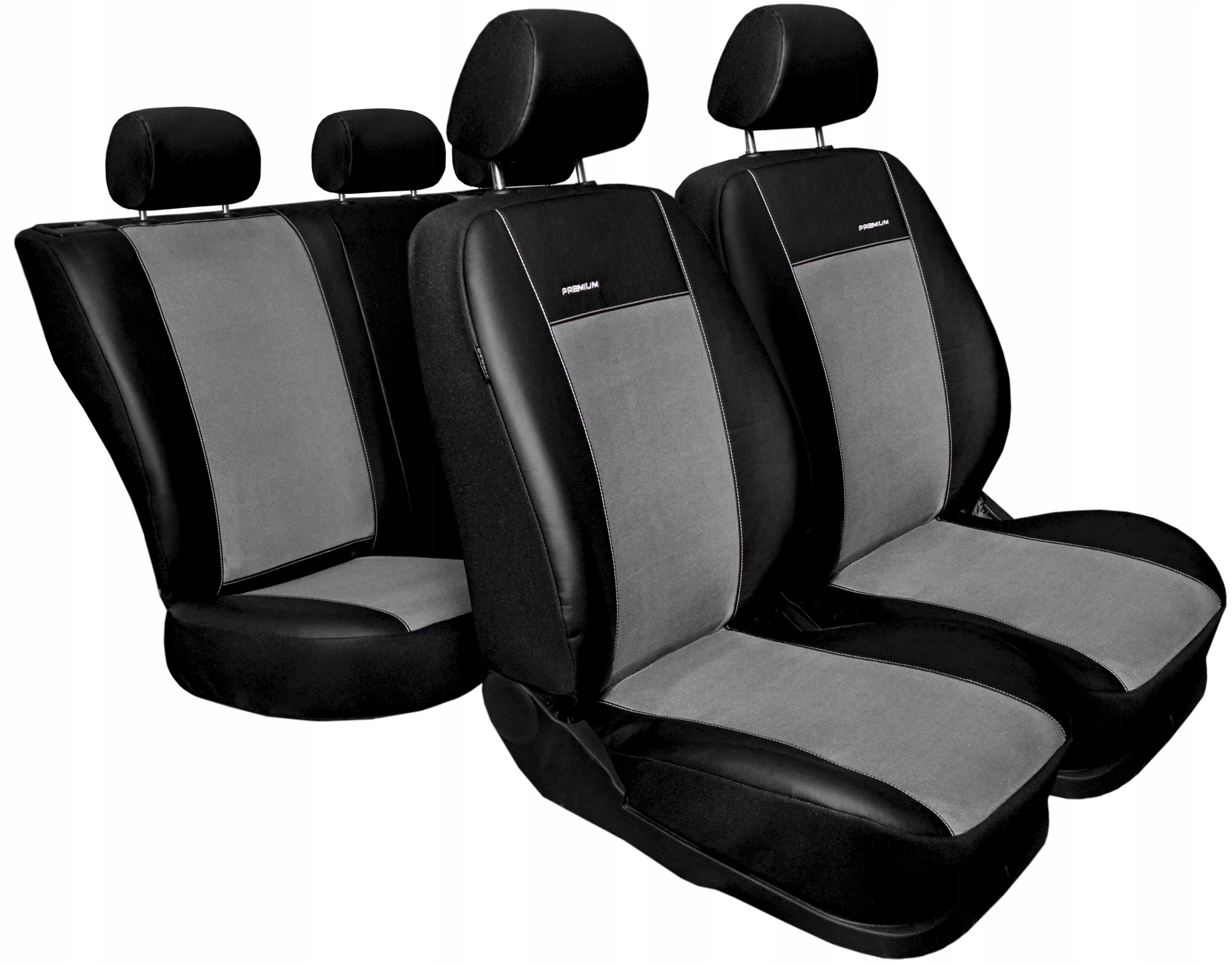 Pokrowce CS DEDYKOWANE do Renault Scenic 1 FL Cechy dodatkowe szwy/otwory na poduszki powietrzne gotowe otwory na pasy