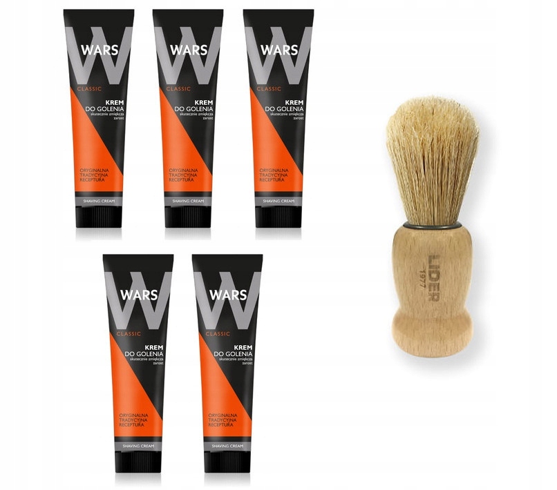 WARS CLASSIC KREM DO GOLENIA CZARNY 5x65g +PĘDZEL