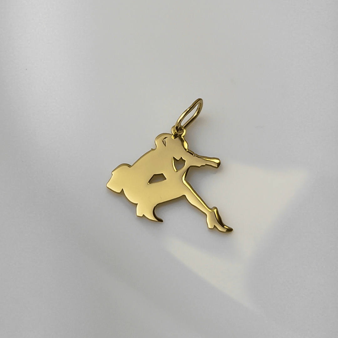 Zlatý přívěsek Žena Fotograf s fotoaparátem možnost gravírování pr.585