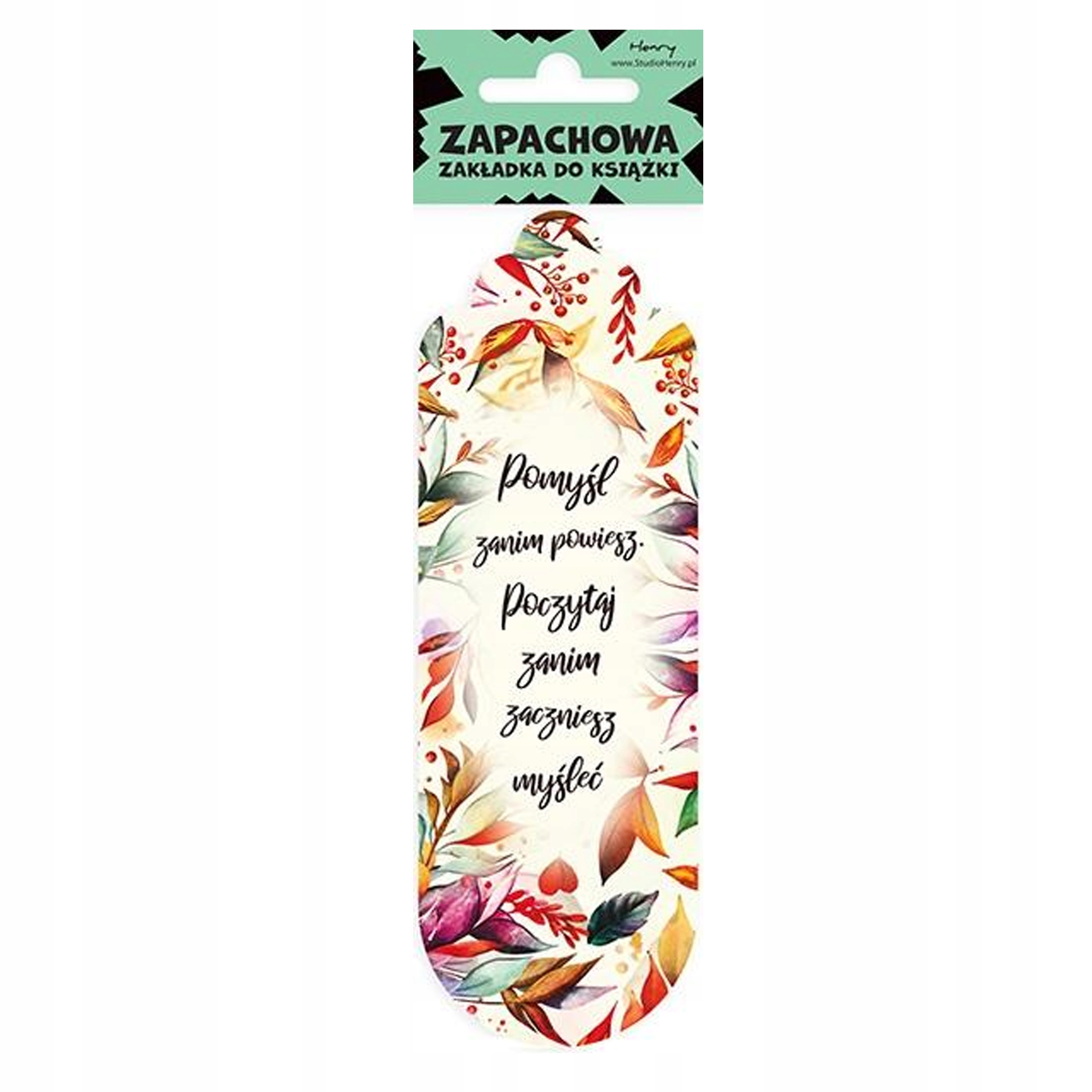 ZAKŁADKA DO KSIĄŻKI ZAPACHOWA LIŚCIE 5,5 x 16,5 cm HENRY