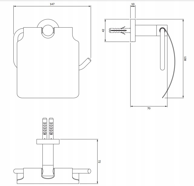 UCHWYT ŁAZIENKOWY NA PAPIER OMNIRES MODERN PROJECT Wysokość produktu 13.6 cm