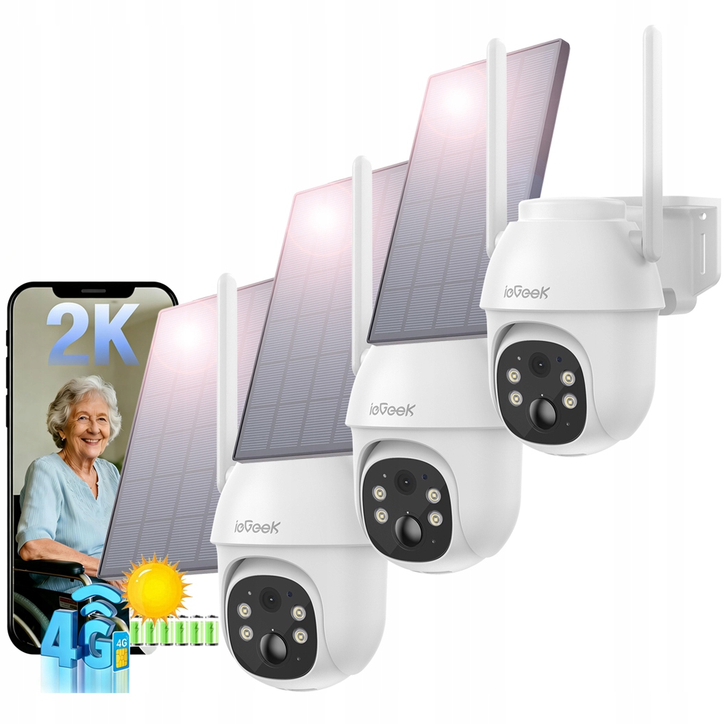 Bezdrátová Gsm Solární Kamera S Výkonnou Baterií Na Sim Kartu 4G 3MPx 3KS