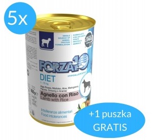Forza10 Dieta pro psa jehněčí s rýží 5x400 g 400 g Bonus