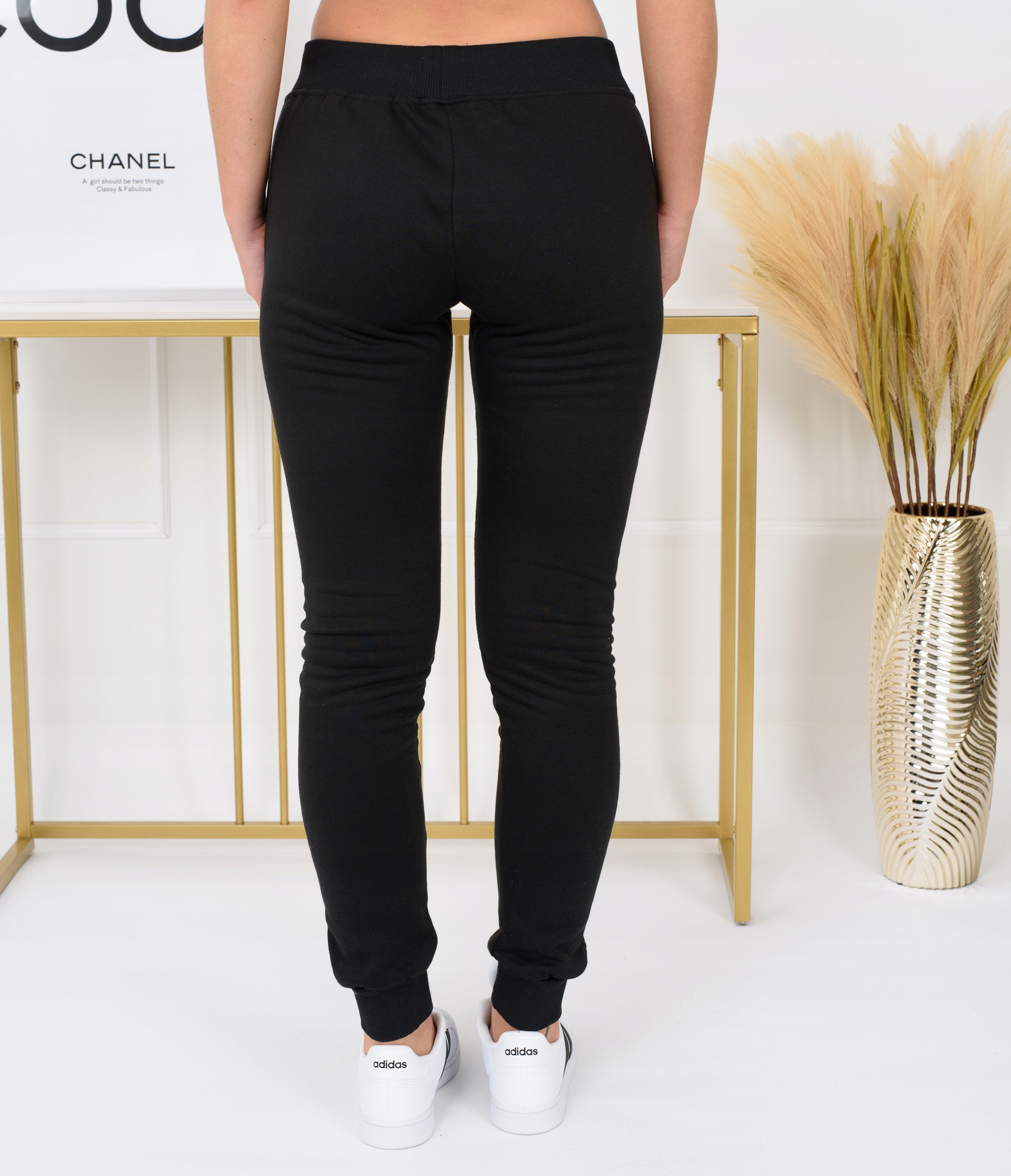 CK01 roz. L DAMSKIE SPODNIE DRESOWE GŁADKIE Wzór dominujący bez wzoru