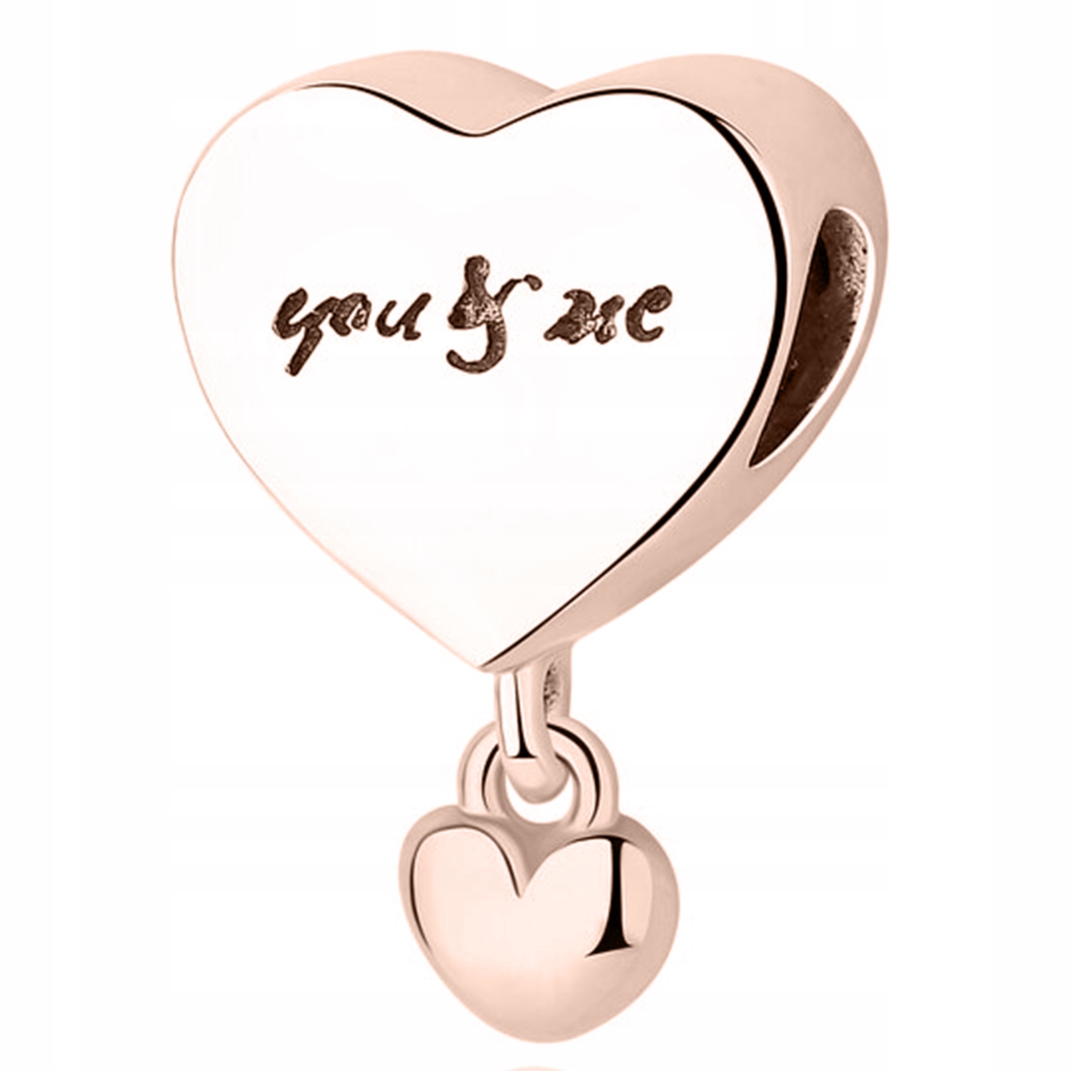 Charms Pozlacený You Me Srdce Láska Stříbro 925