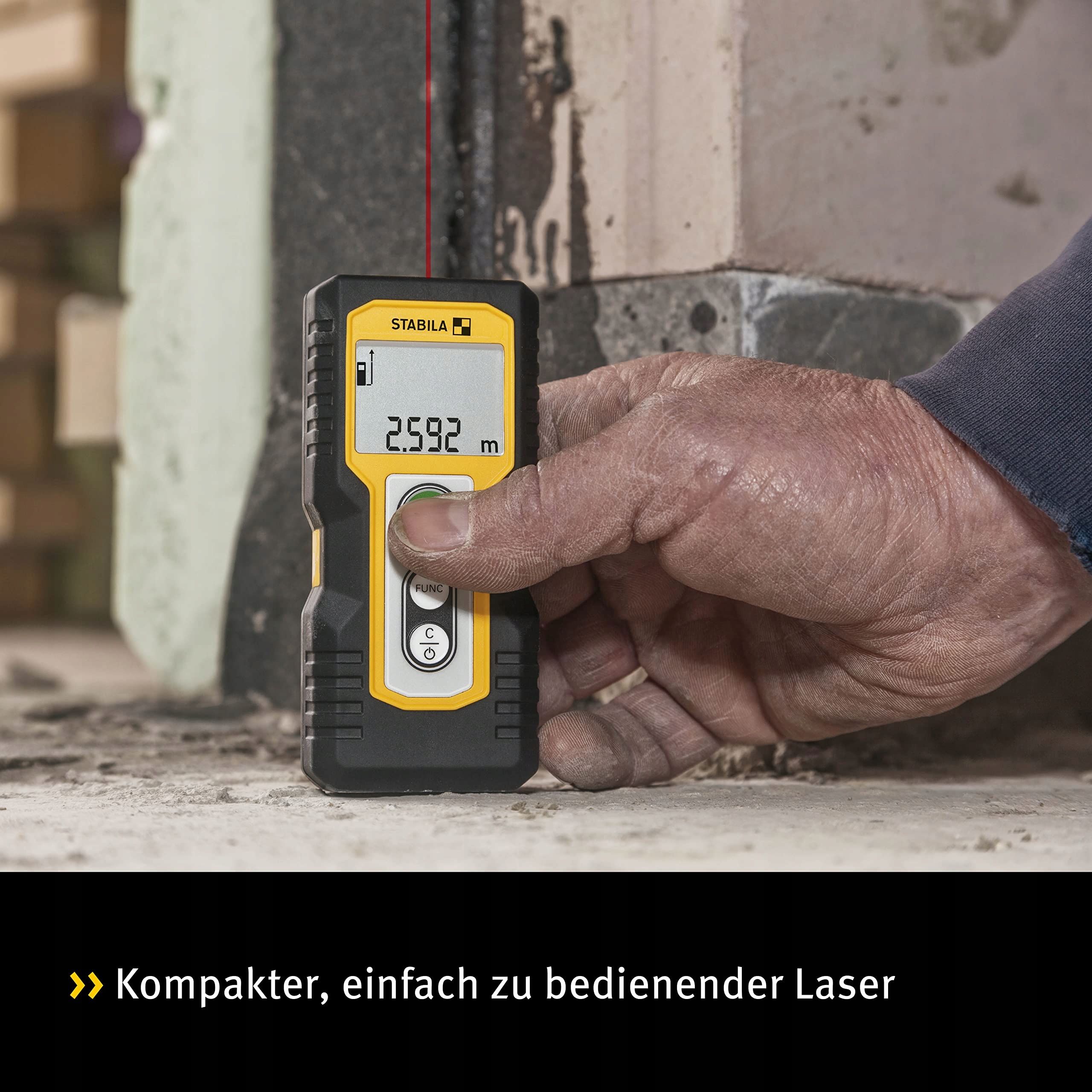 STABILA LD 220 Laserowy Dalmierz 50m IP54 Baterie W Zestawie — miniatura 3