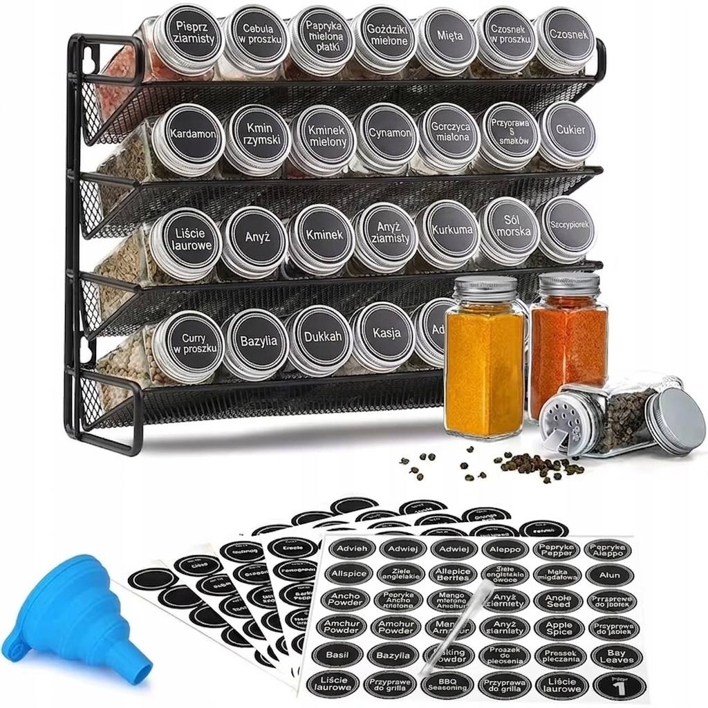 Stojan Na Koření Nádoba Na Koření 28 Sklenic Samolepky Marker