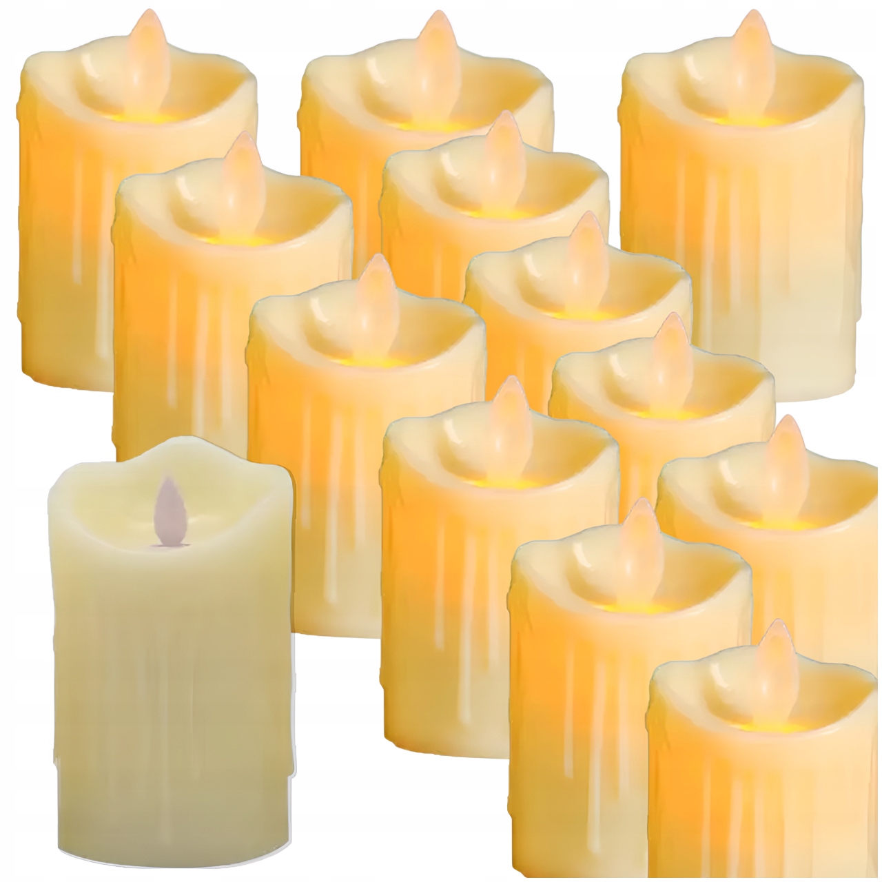 12X ŚWIECZKA WKŁAD DO ZNICZA NA BATERIE 7 cm