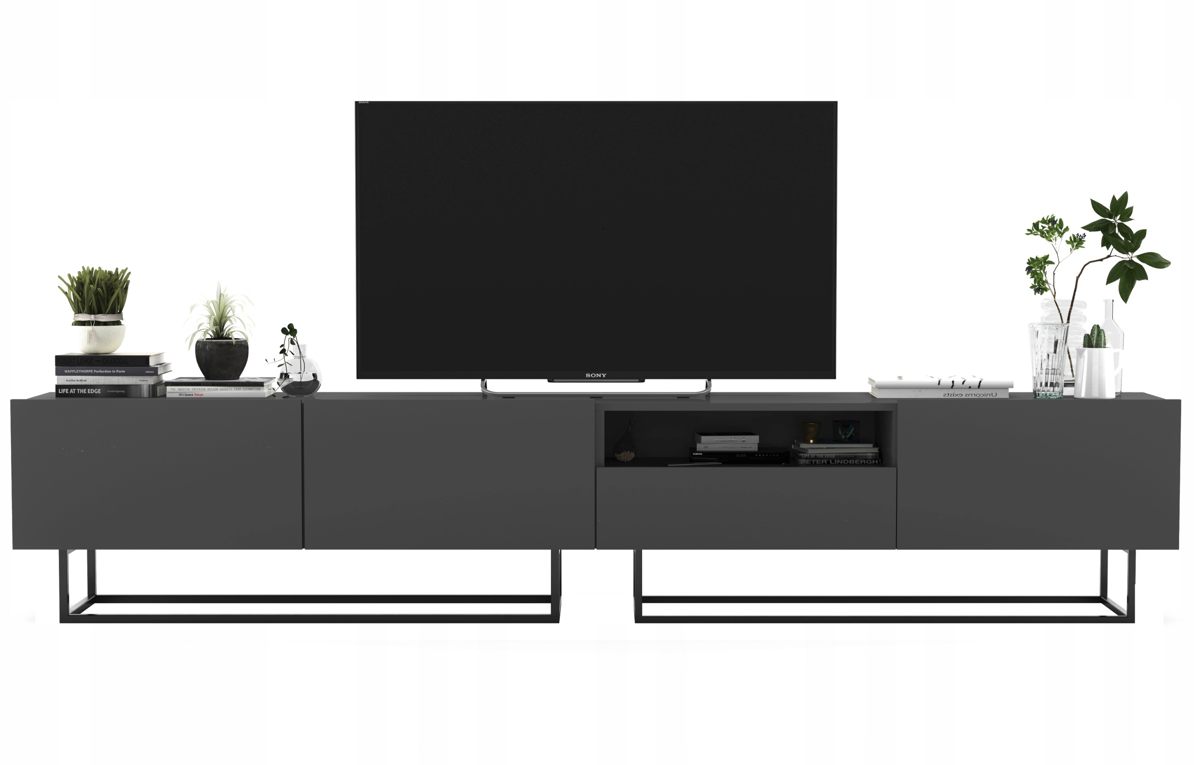 

Szafka Rtv Loft komoda Industrialna grafit 240 cm