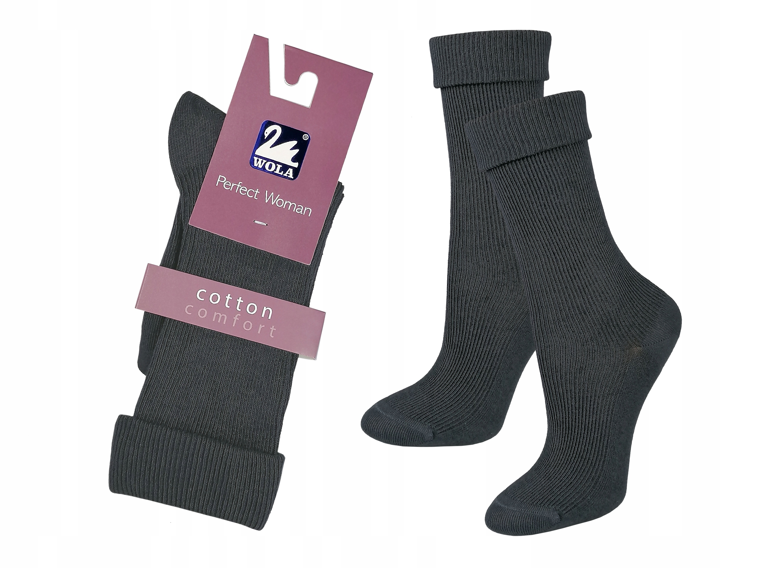 

Wola Comfort bawełna skarpety Graphite G86, 36-38