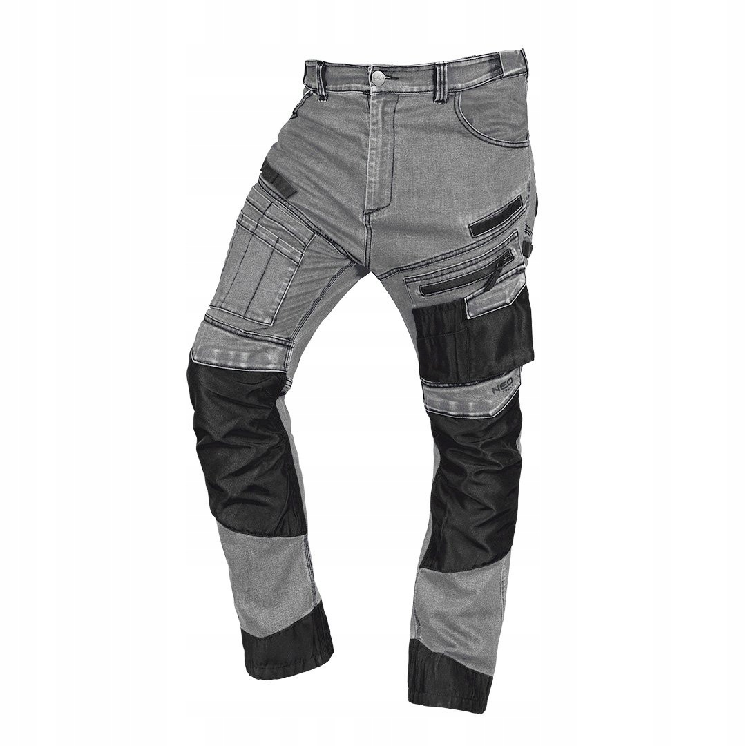 Neo 81-360-2-S Spodnie robocze Denim, wzmocnienia Oxford, szare, rozmiar S