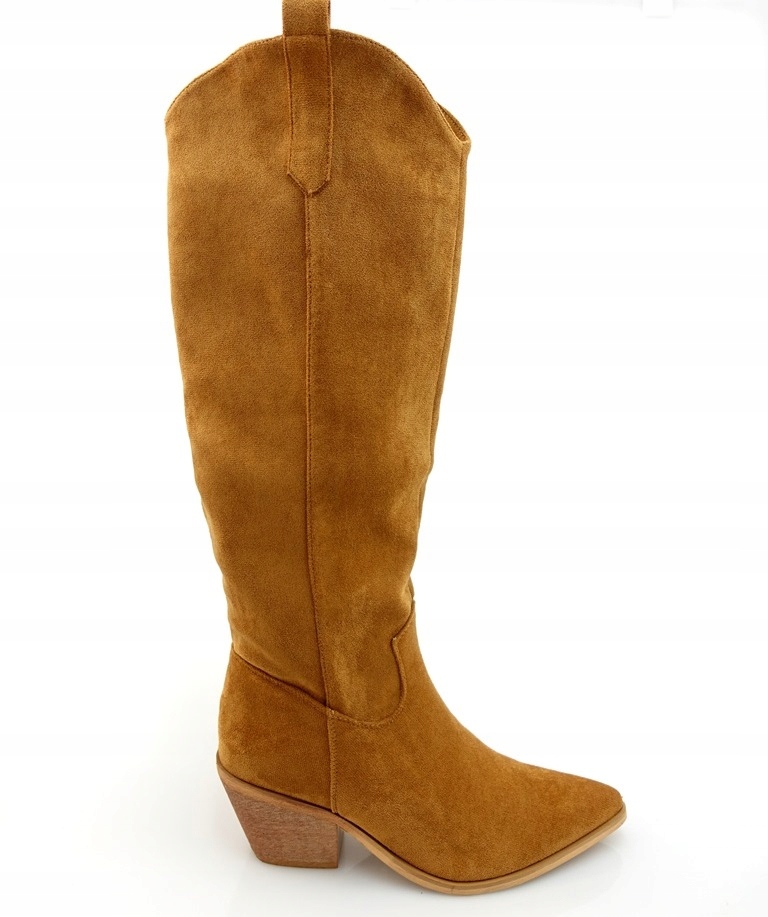 ZAMSZOWE KOZAKI KOWBOJKI BRĄZOWE NA SŁUPKU 39