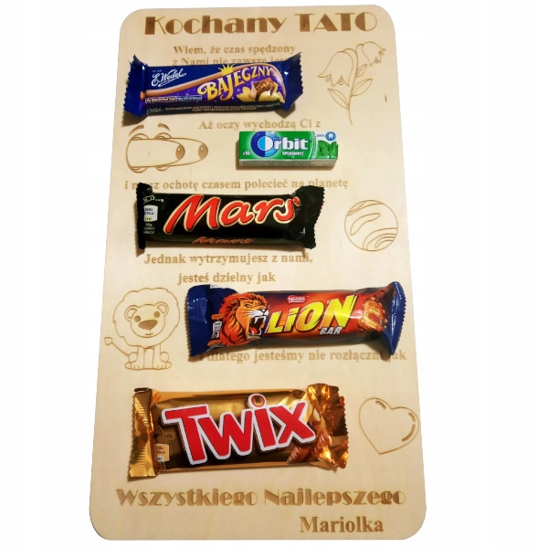 

Dyplom na Dzień Ojca Taty batony tabliczka