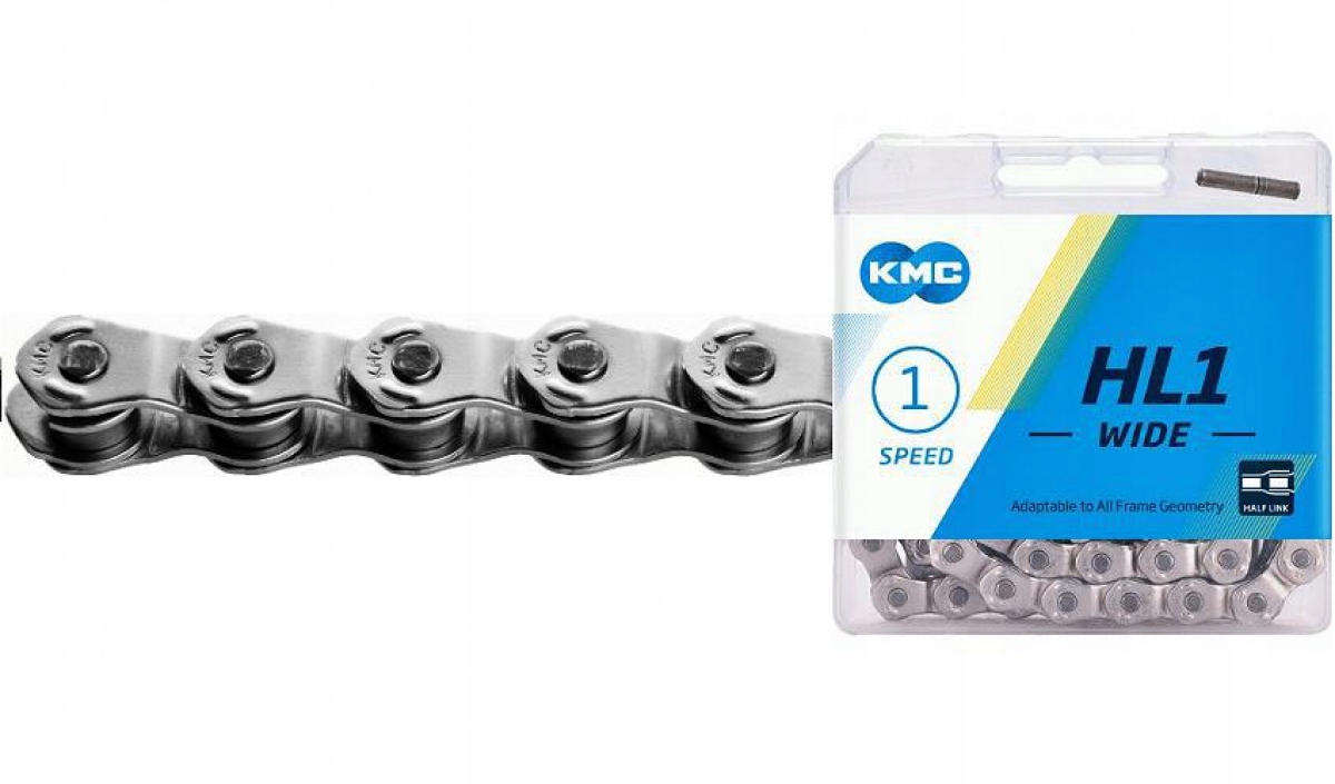 Łańcuch KMC HL1 1 rzędowy 110 ogniw srebrny