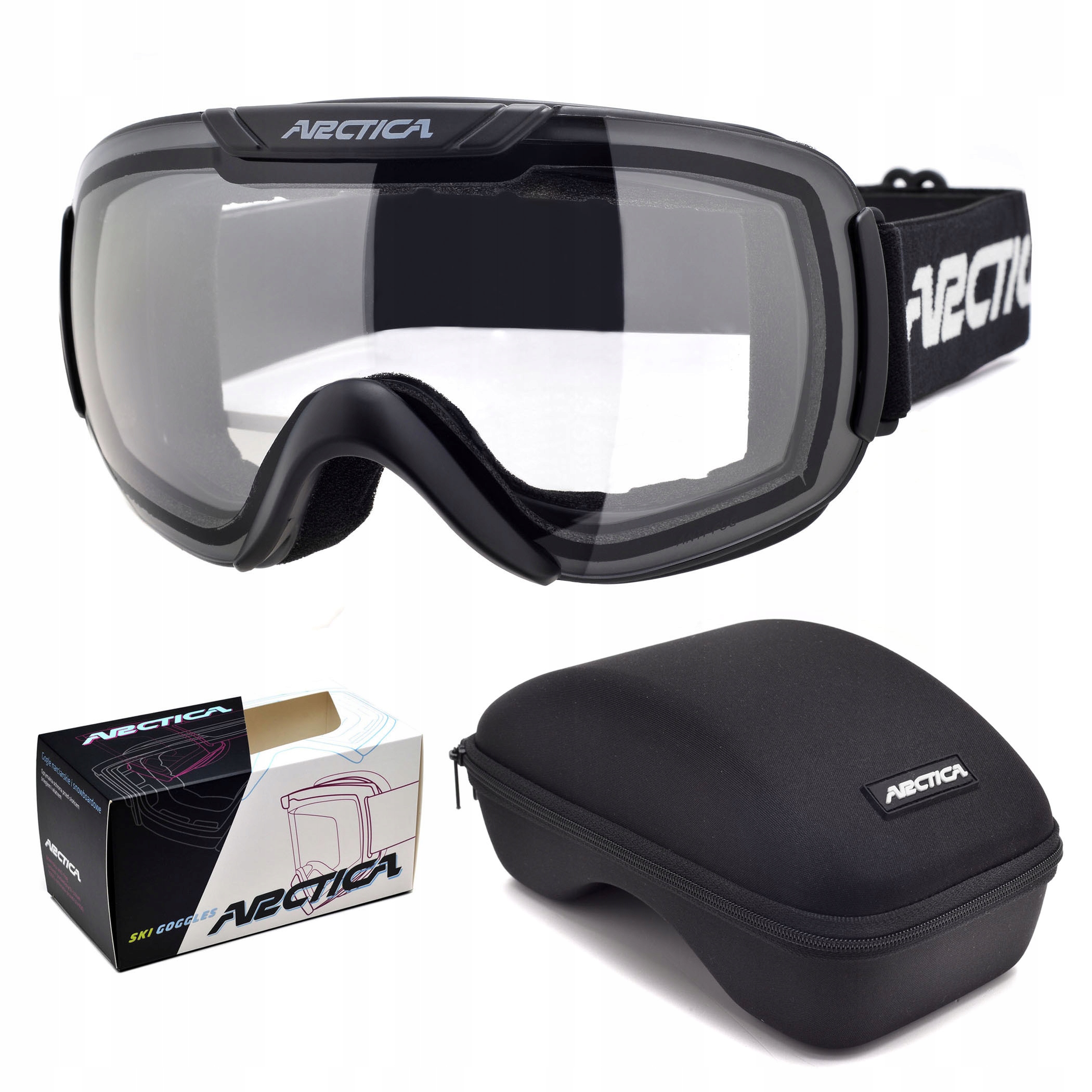 Lyžařské Brýle Arctica G-117C Průhledné, kategorie 0 Pro Noční Jízdu Pouzdro