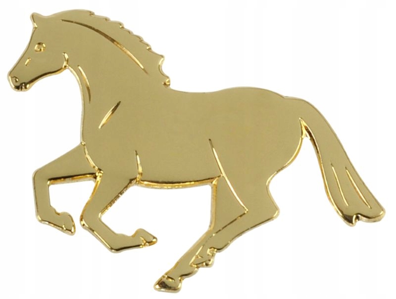 Pin przypinka broszka złoty koń w galopie