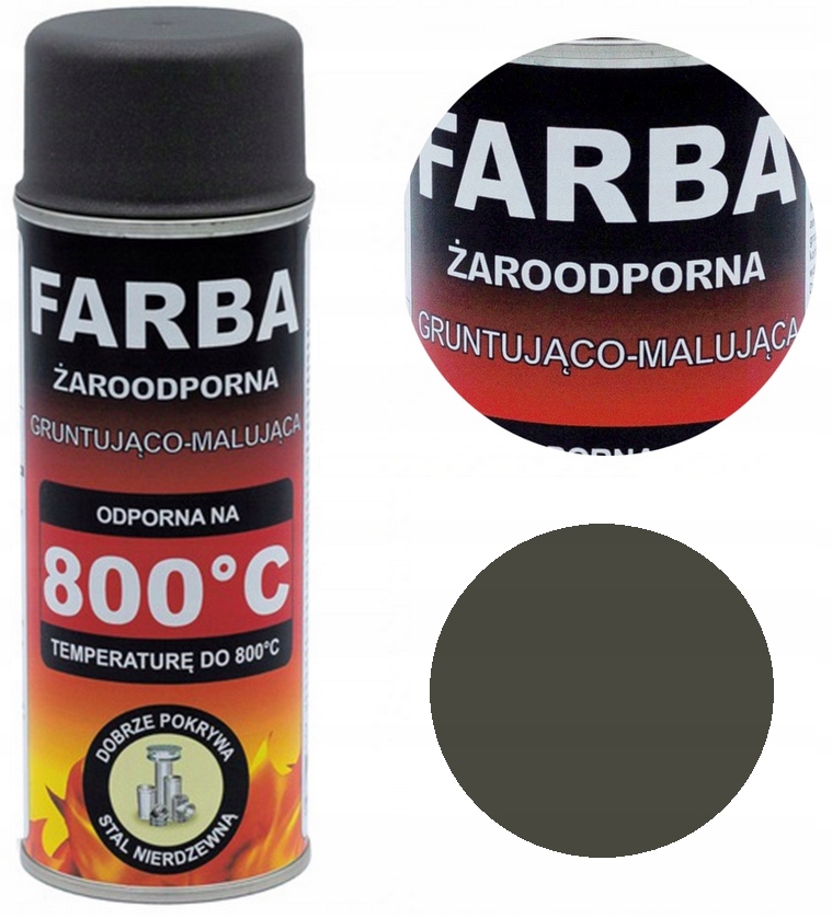 Farba Żaroodporna Do Zacisków Hamulcowych Tłumika 400 ML Hansa Zielony