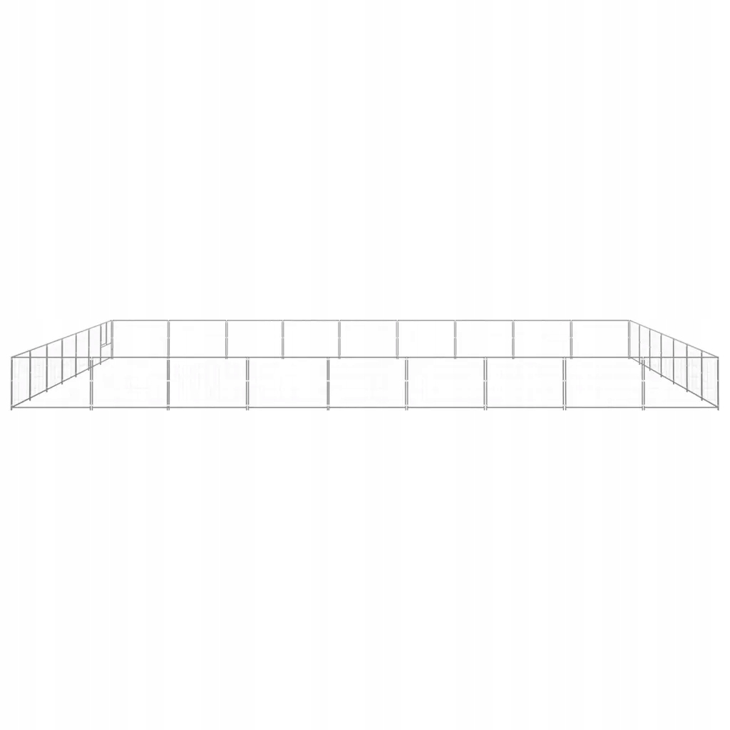 Levně vidaXL Kotec pro psa, stříbrná, 63 m², ocelová