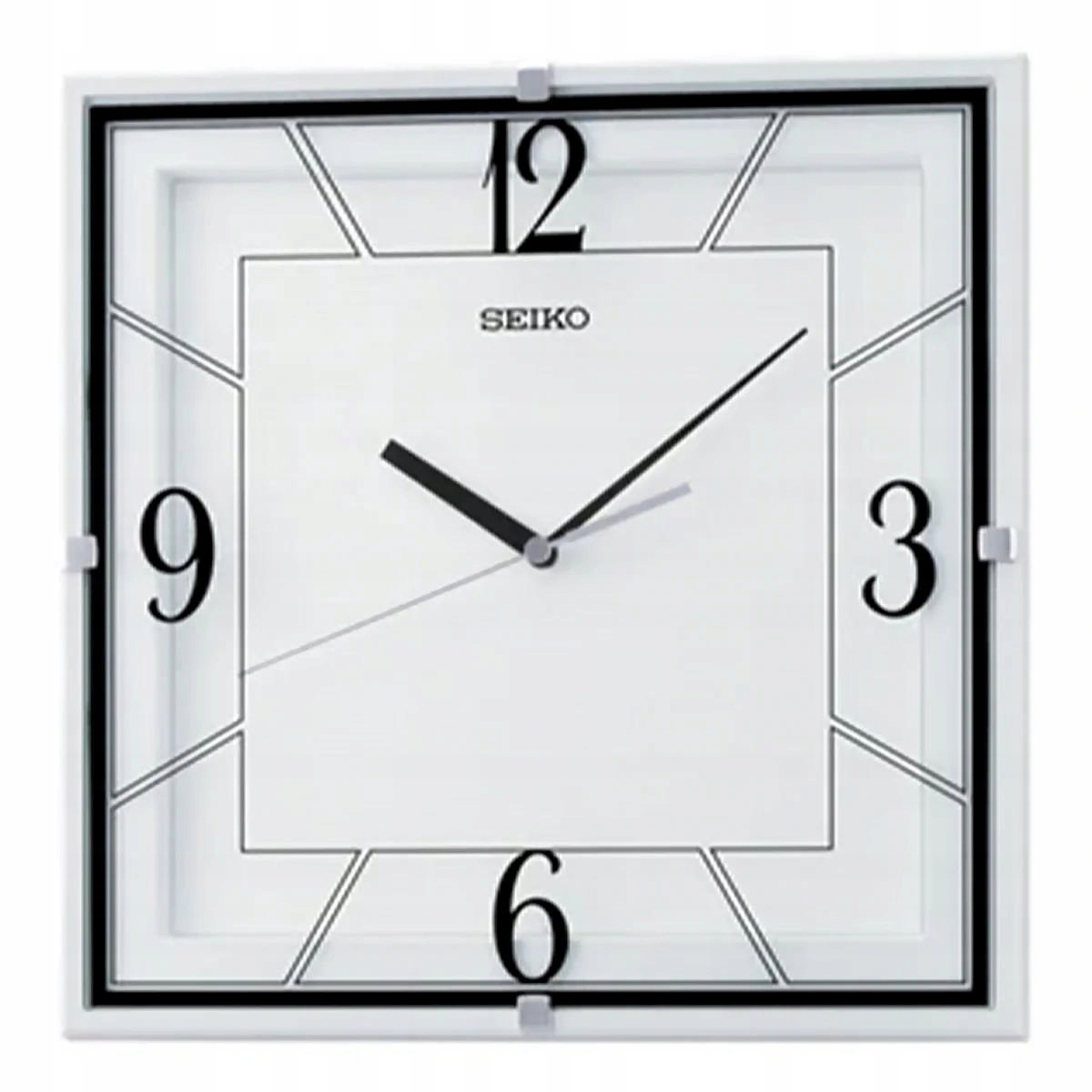 Elegantný Štvorcový Biely Japonský Hodiny Seiko QXA821W 30 cm Nie Tyka