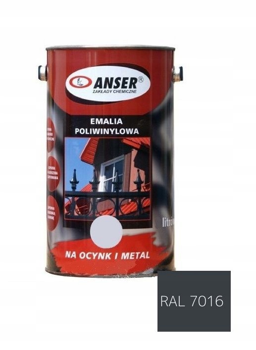 Farba poliwinylowa 10L Antracyt Ral7016 Anser