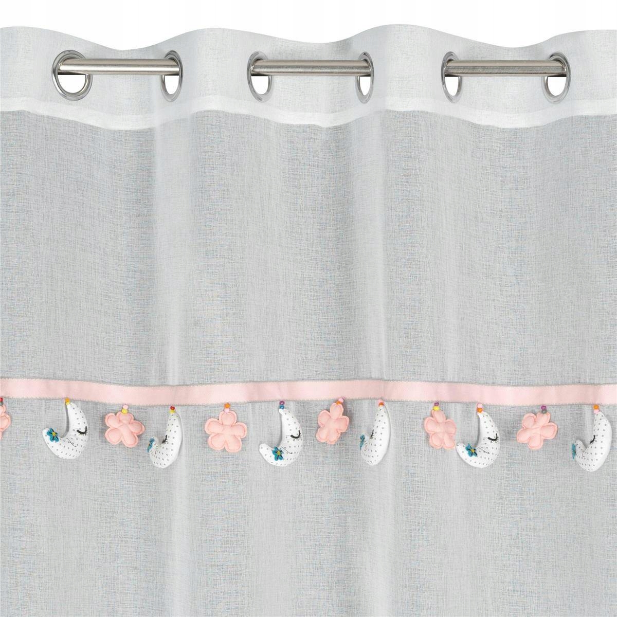 

Firana do pokoju dziecięcego 140x250 księżyce biel