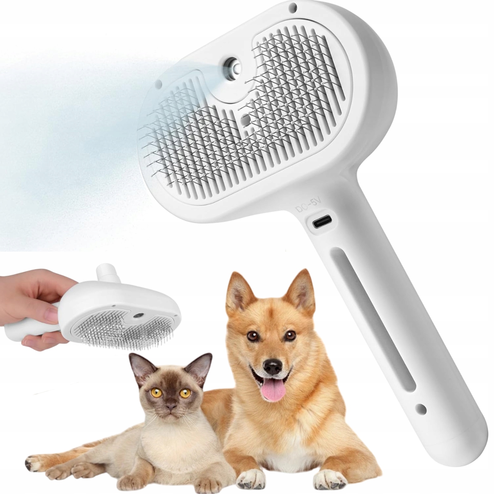 Levně Parní Kartáč Pro Kočky A Psa – 3V1 Z Samočištění A Odstraňování Chlupů