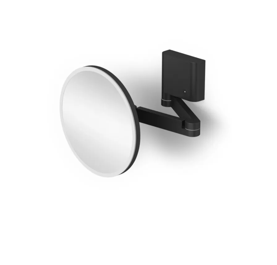 Kosmetické zrcátko Stella zvětšující 5x Led podsvícení černá matná barva