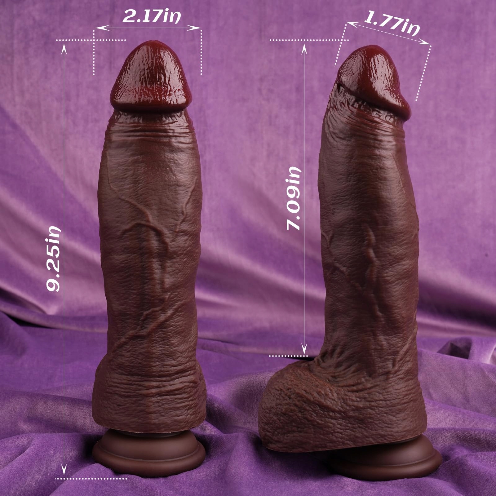 UTIMATEJOY Realistyczny Czarny Dildo 23CM Silikonowy Z Przyssawką — miniatura 2