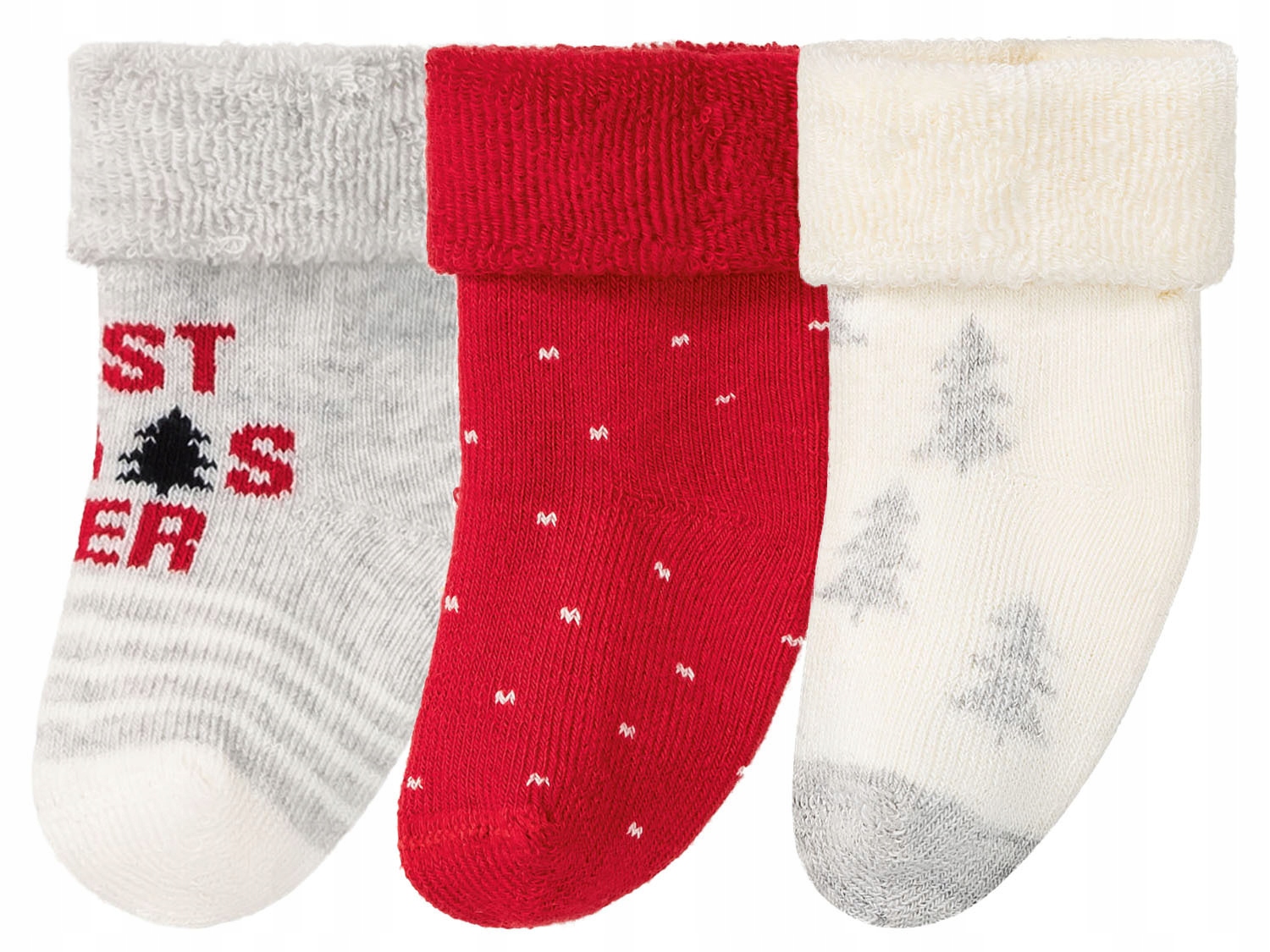 

Skarpetki świąteczne niemowlęce,XMAS, 3 szt, 15-18