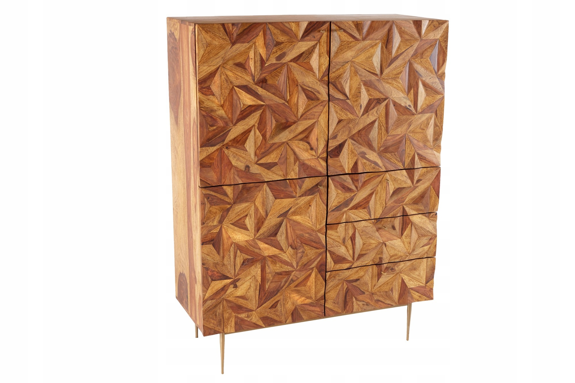 Wysoka komoda Stone Finish 140cm Sheesham 43454