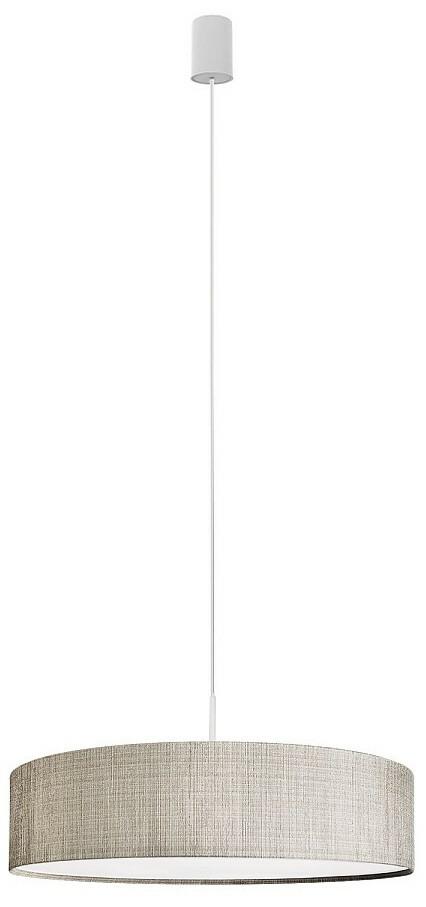 Závěsná lampa Turda Bílá Šedá Abažur 3xE27 50 cm Stropní Svítidlo Pokoj Dům