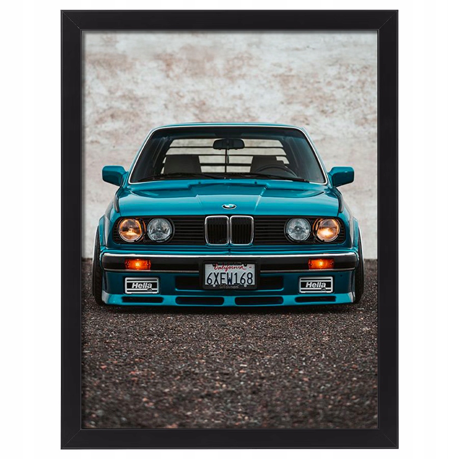 Obraz w ramce Bmw Serii 3 E30 klasyk plakat na ścianę motoryzacja 70x50 cm