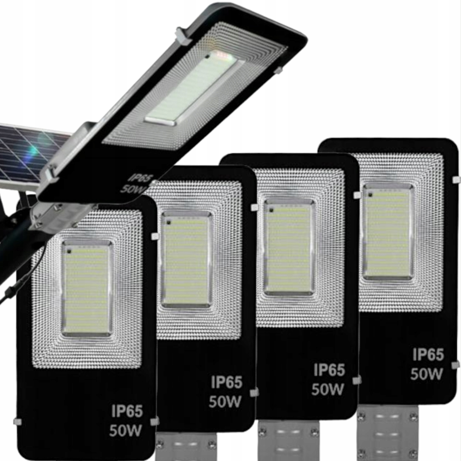 5X Wodoodporna Lampa Solarna Led 50W Czujnik Zmierzchu Uliczna +uchwyt Rura
