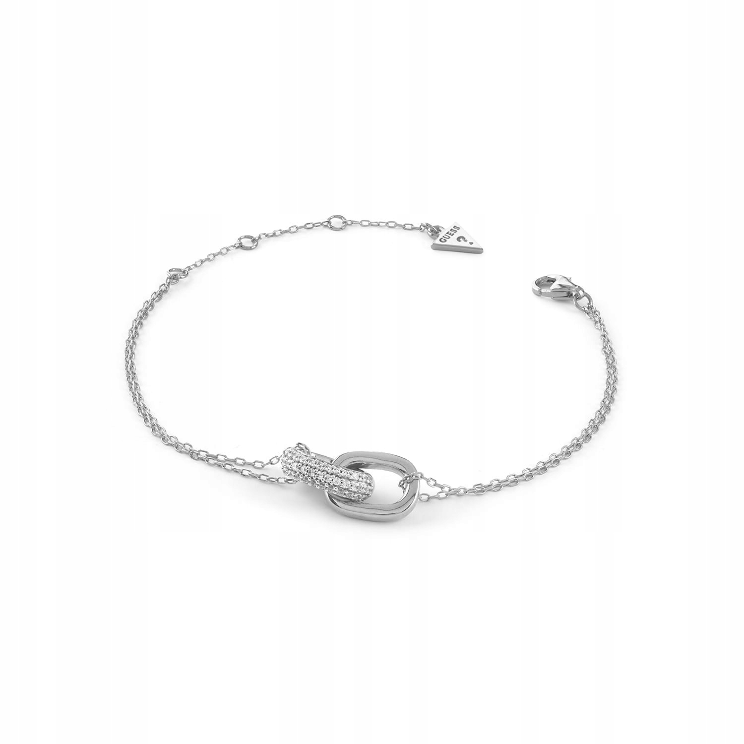 Stříbrný náramek Guess Spletený Kruhy ryzosti 925 zirkon nastavitelný -s