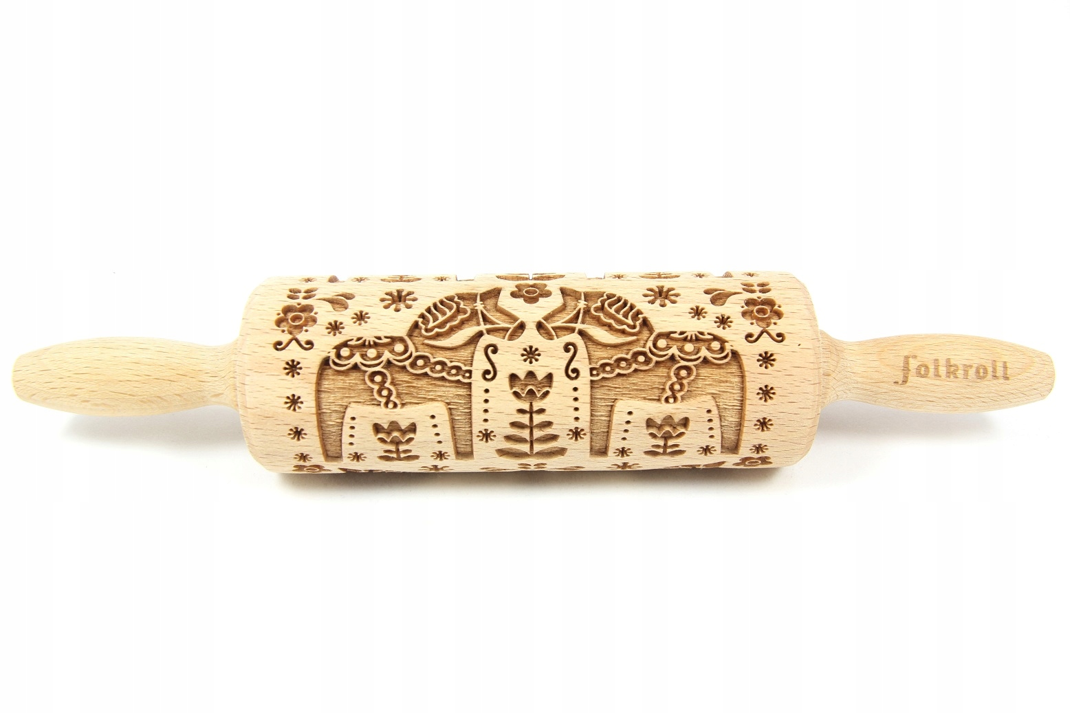 Wałek grawerowany wzór FOLK SZWEDZKI, junior